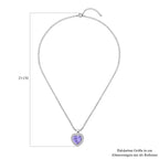Lavendel-blaue Zirkonia Herz-Halskette, 50 cm, ca. 13.00 ct