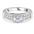 Schild Schliff Moissanit (D-VVS) Ring 925 Silber rhodiniert (Größe 16.00) ca. 1.71 ct