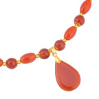 Rote Achat Halskette, ca. 45 cm, vergoldet ca. 132,00 ct