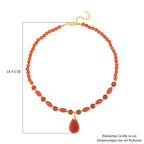 Rote Achat Halskette, ca. 45 cm, vergoldet ca. 132,00 ct