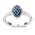 Blauer Diamant Ring, 925 Silber platiniert (Größe 21.00) ca. 0.50 ct