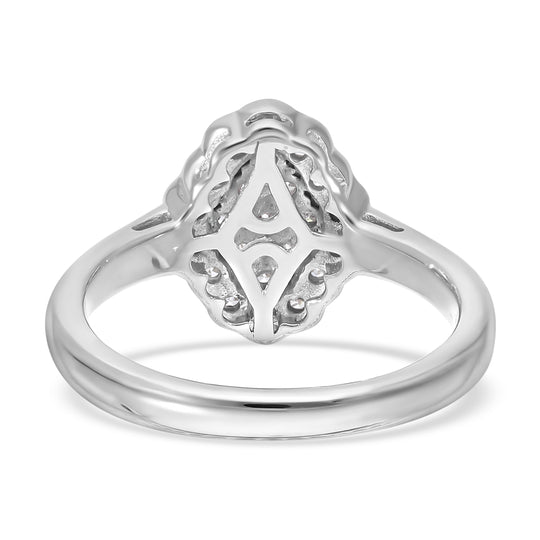 Weißer Diamant Ring, 925 Silber platiniert (Größe 20.00) ca. 0.50 ct
