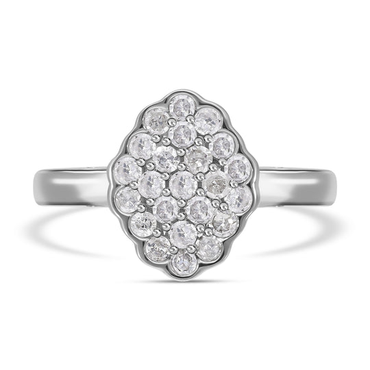 Weißer Diamant Ring, 925 Silber platiniert (Größe 20.00) ca. 0.50 ct