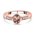 Morganit und Moissanit Ring, 925 Silber Roségold Vermeil (Größe 17.00), ca. 0.80 ct