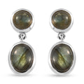 Labradorit-Ohrhänger, 925 Silber platiniert ca. 6,59 ct 