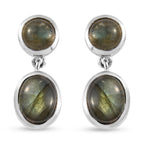 Labradorit-Ohrringe, 925 Silber platiniert ca. 6,59 ct