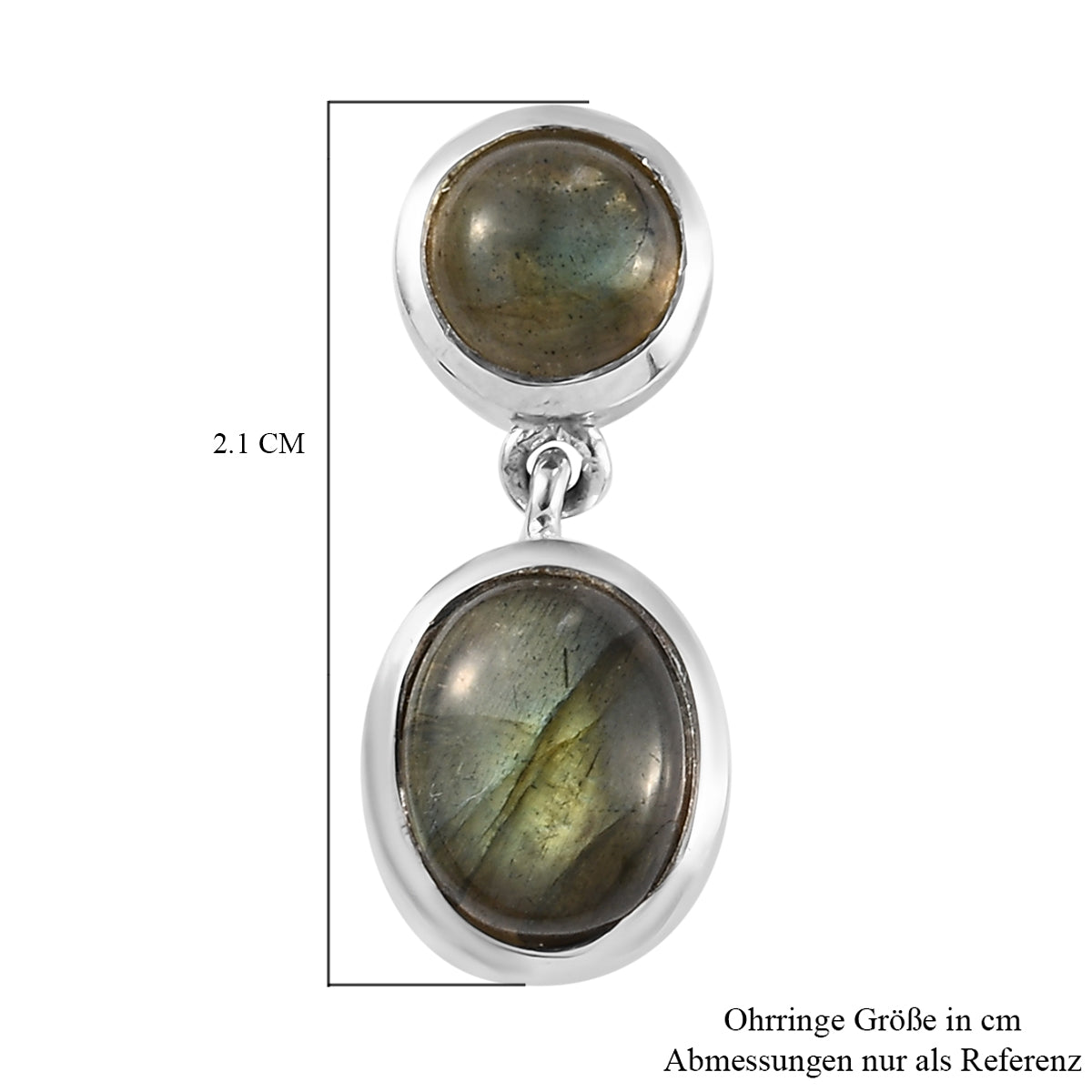Labradorit-Ohrringe, 925 Silber platiniert ca. 6,59 ct