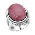 Rhodonit Ring Reiner Edelstahl (Größe 16.00) ca. 50,00 ct