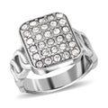 Weißer Kristall Ring Reiner Edelstahl (Größe 16.00)