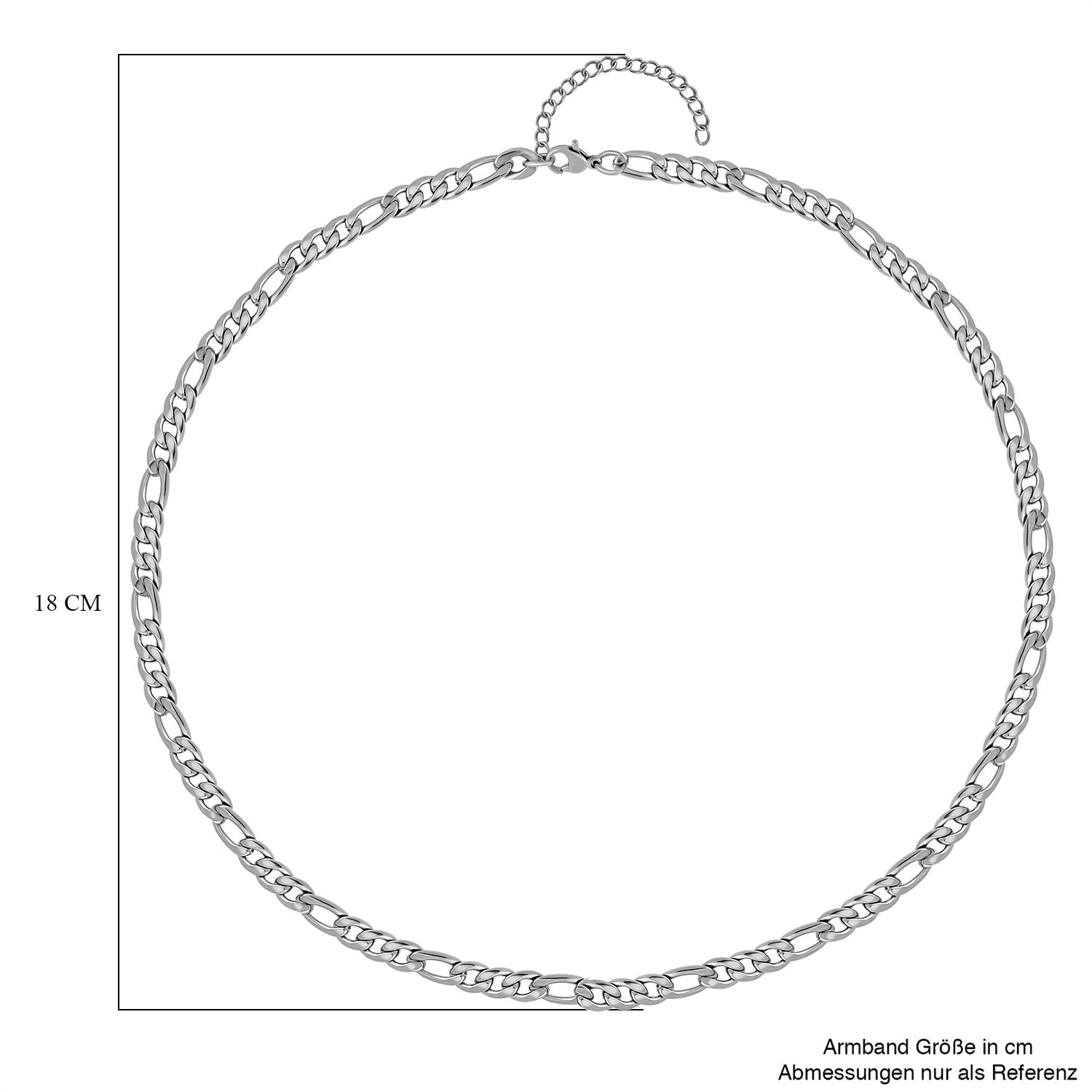Figarokette, ca. 50 cm, Edelstahl ca. 27,50g, silberfarben