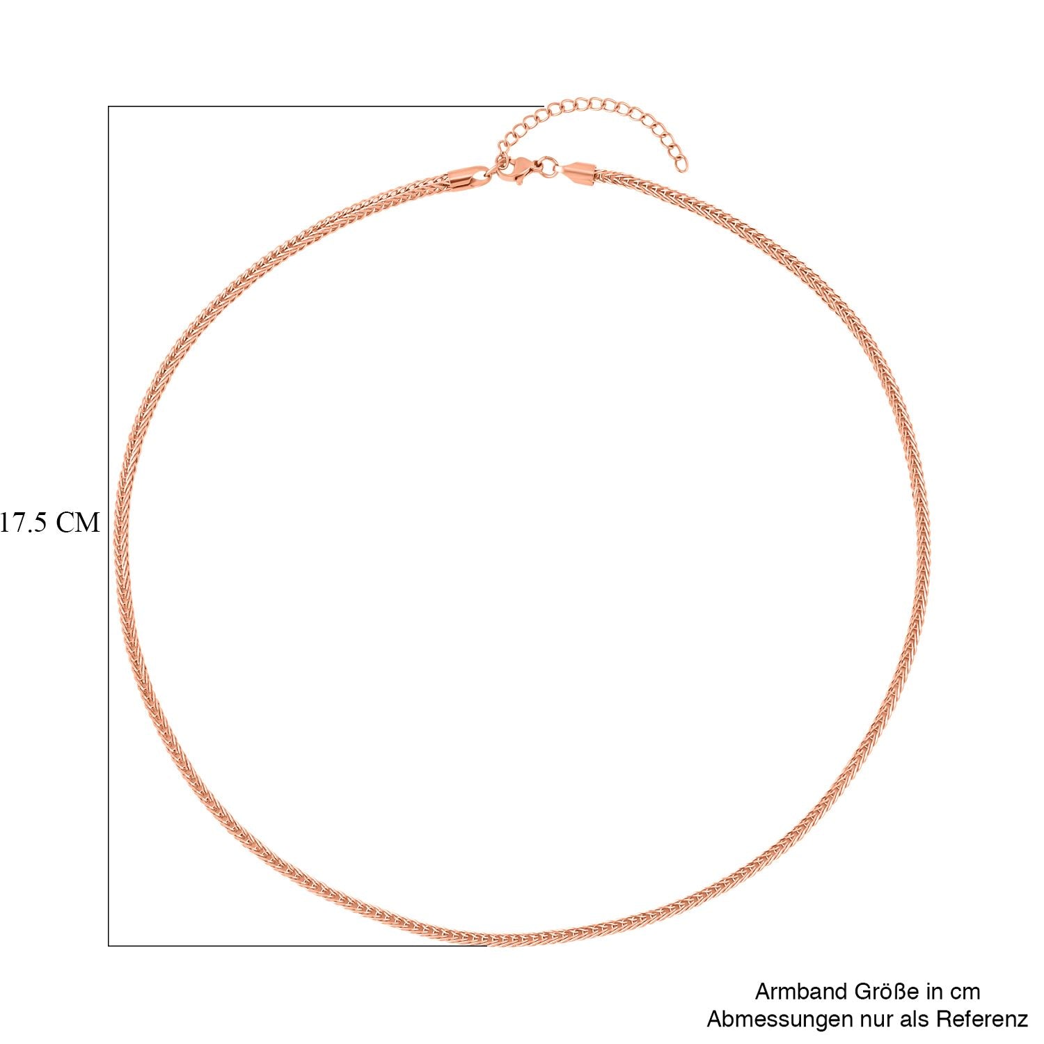 Spigakette, ca. 50 cm, Edelstahl IP Rosa Plattierung ca. 9,00g