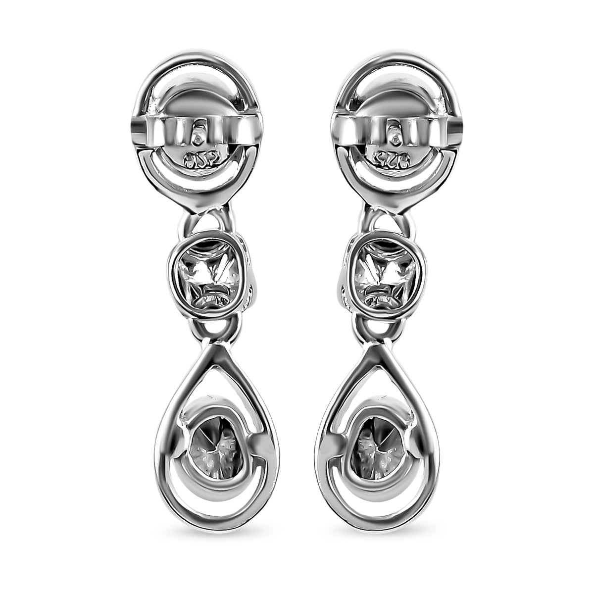 Handgearbeitete, natürliche Polki Diamant Ohrringe, 925 Silber platiniert ca. 0.50 ct