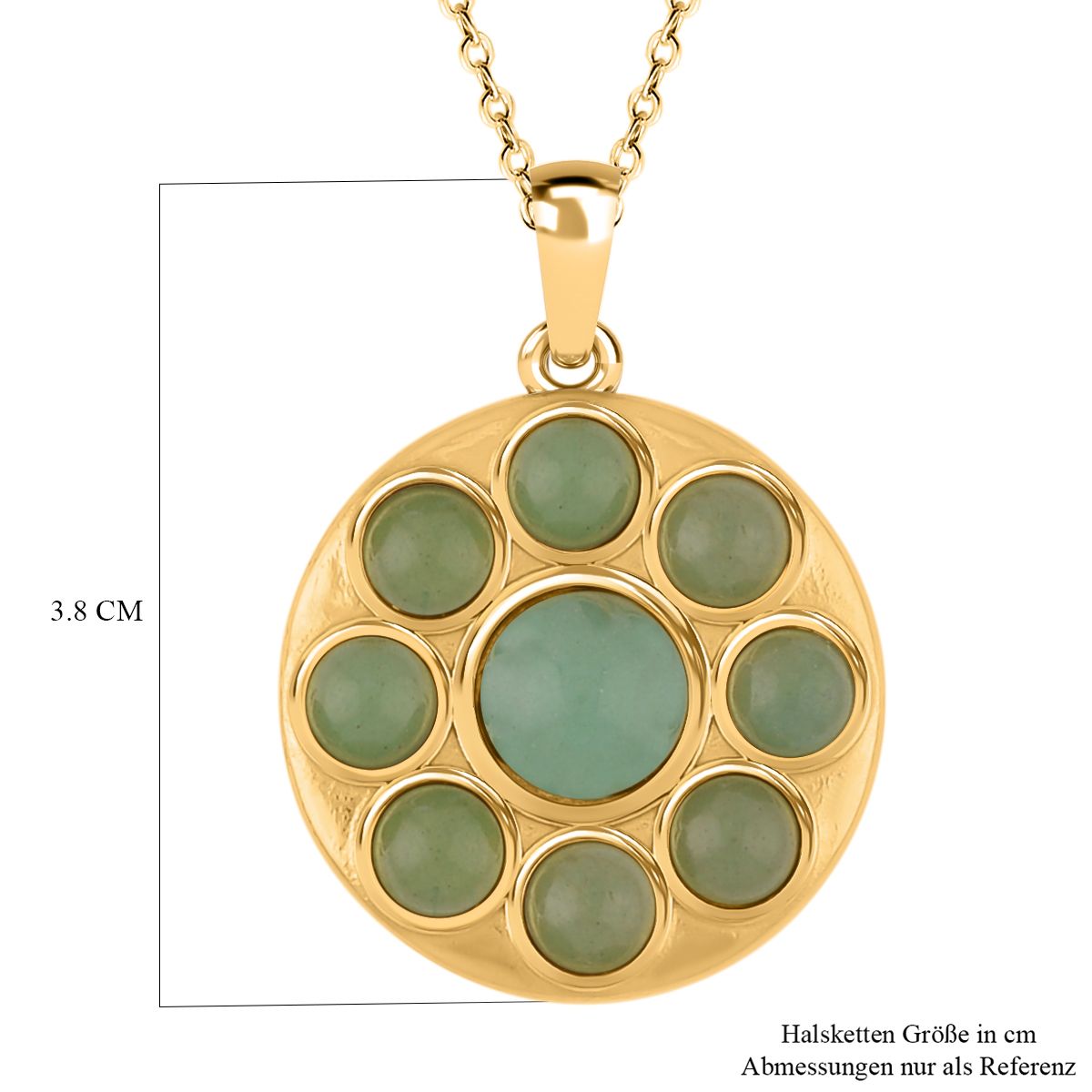 Rosenquarz Halskette ca. 50 cm Reiner Edelstahl IP-Gelbbeschichtung ca. 5.00 ct