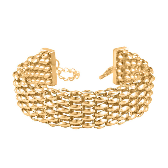 Reiner Edelstahl IP-Gelbbeschichtung Armband ca. 19 cm + 3.5 cm Extender, ca. 20,50g