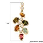 Natürliche mehrfarbiger Turmalin Anhänger 925 Silber Gelbgold Vermeil ca. 2.55 ct