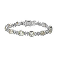 Prasiolith, weißes Zirkon Armband, ca. 19 cm, 925 Silber platiniert ca. 20.99 ct