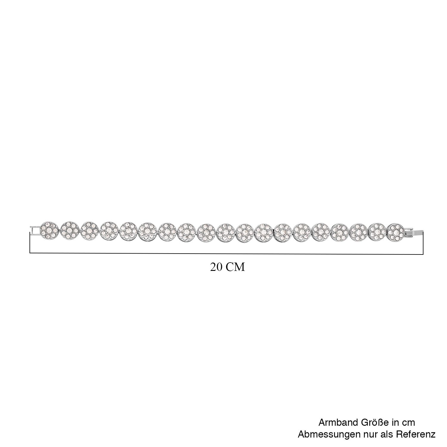 Weißes Kristall-Armband ca. 19 cm