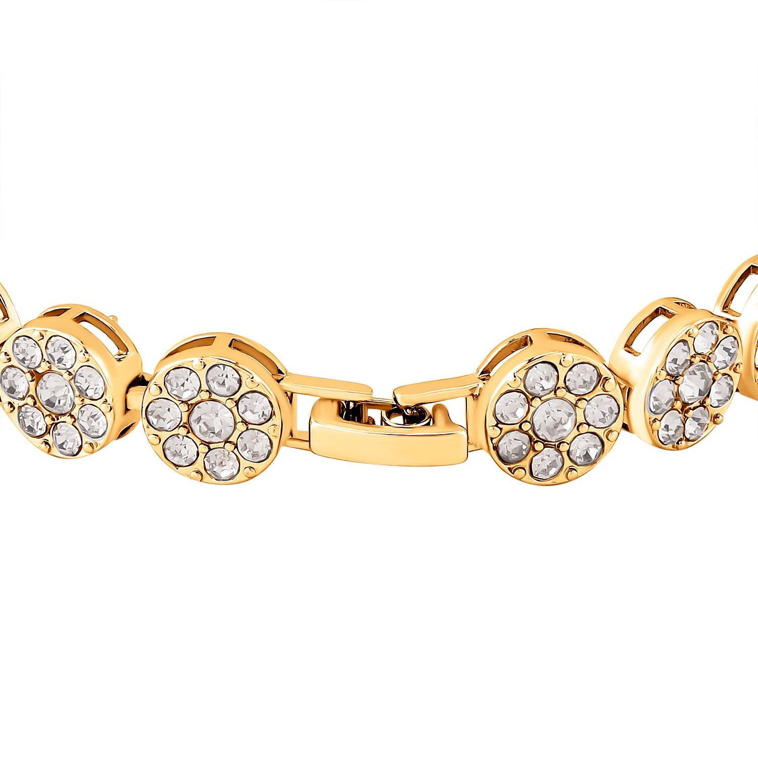 Weißes Kristall-Armband ca. 19 cm, goldfarben