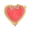 Herz Tablettendöschen mit Kristallen, emailliert, 7,5x2 cm, Rot