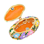 Trinket Box im Handtaschendesign Tablettendöschen mit Kristallen, emailliert, 7,5x2 cm, mehrfarbig