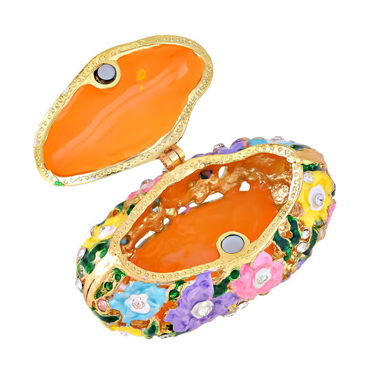 Trinket Box im Handtaschendesign Tablettendöschen mit Kristallen, emailliert, 7,5x2 cm, mehrfarbig
