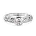 88 Facetten Moissanit Ring 925 Silber platiniert (Größe 16.00) ca. 0,57 ct