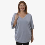 TAMSY - T-Shirt V-Ausschnitt, Einheitsgröße Grau
