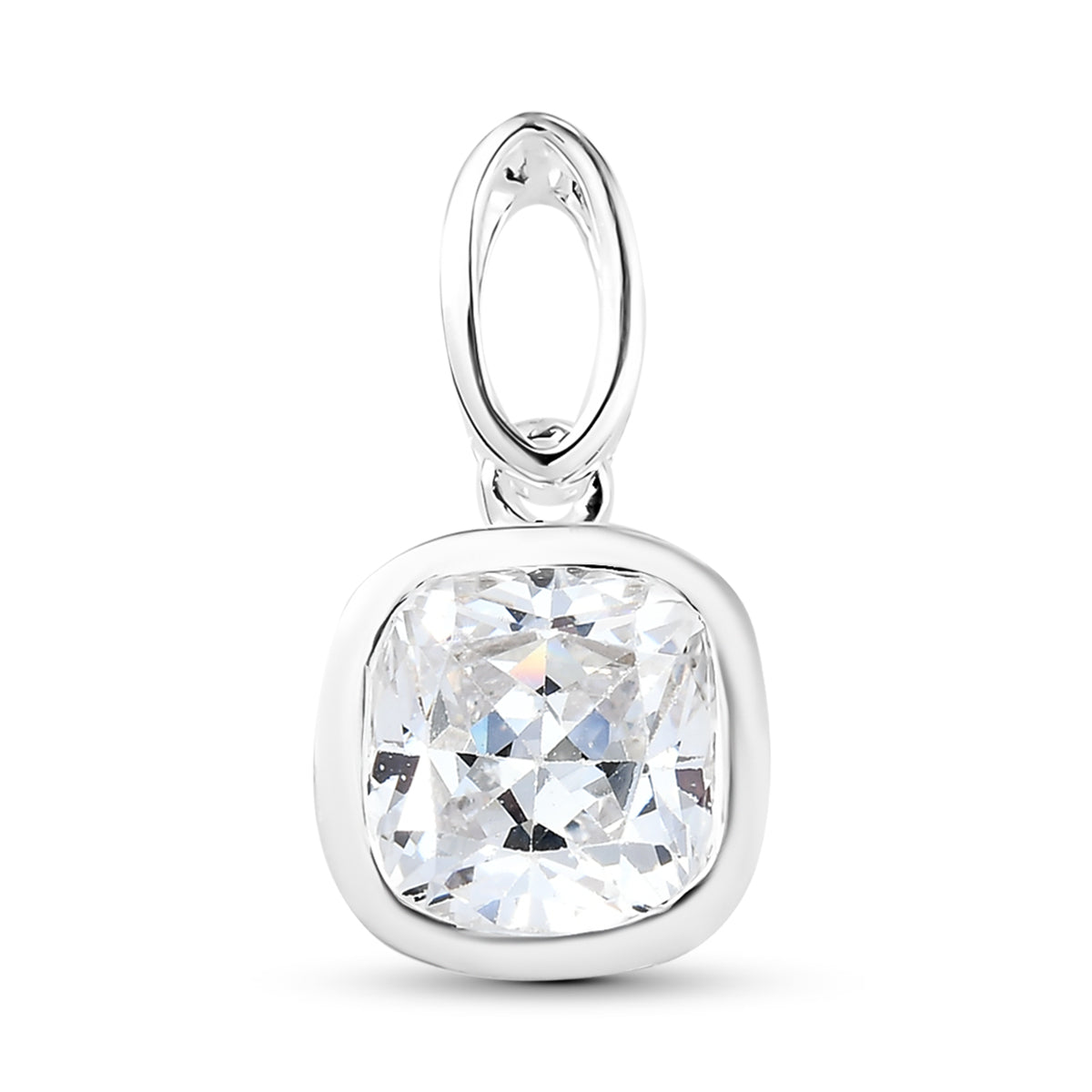 LUSTRO STELLA - weißer Zirkonia-Anhänger, 925 Silber ca. 4,64 ct