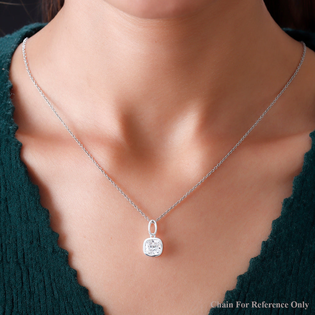 LUSTRO STELLA - weißer Zirkonia-Anhänger, 925 Silber ca. 4,64 ct