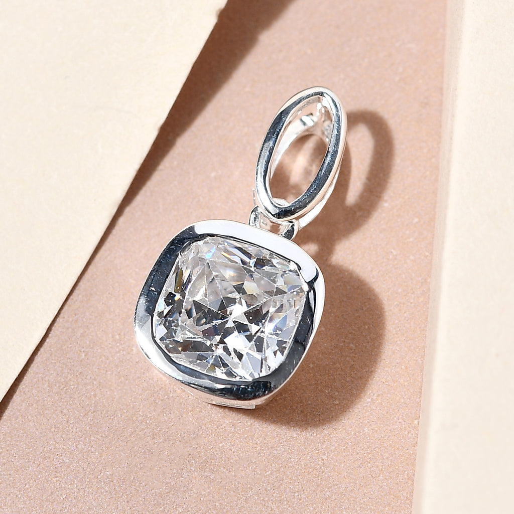 LUSTRO STELLA - weißer Zirkonia-Anhänger, 925 Silber ca. 4,64 ct