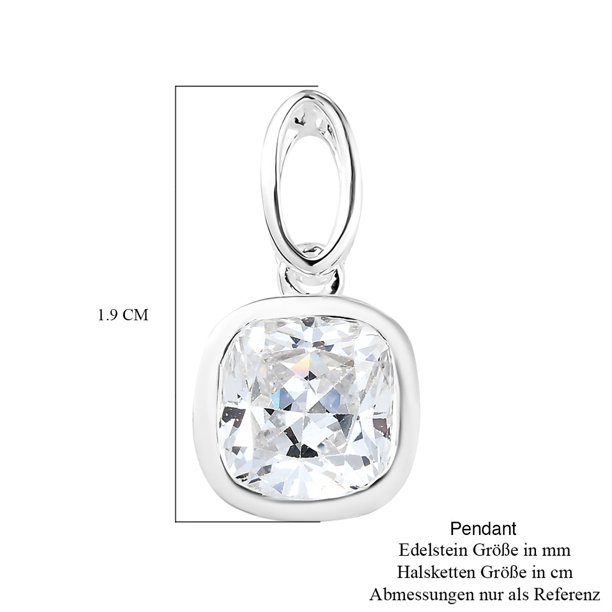LUSTRO STELLA - weißer Zirkonia-Anhänger, 925 Silber ca. 4,64 ct