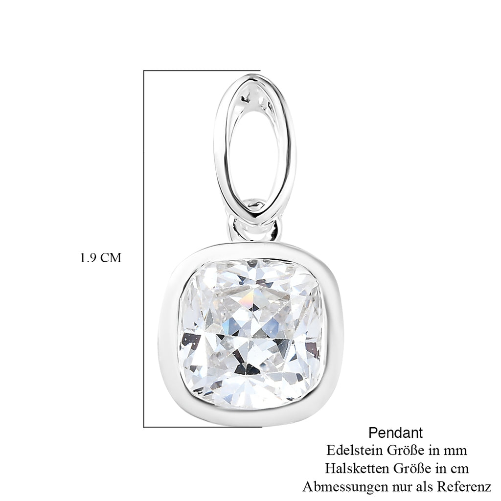 LUSTRO STELLA - weißer Zirkonia-Anhänger, 925 Silber ca. 4,64 ct