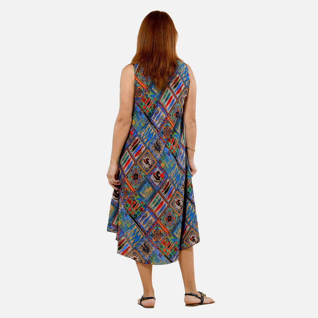 TAMSY - bedrucktes Kleid, Viskose, 60x105 cm, mehrfarbig Bohème-Muster