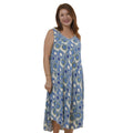 TAMSY - bedrucktes Kleid, Viskose, 60x105 cm, blau geometrisches Muster