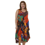 TAMSY - bedrucktes Kleid, Viskose, 60x105 cm, mehrfarbig ethnisches Muster