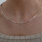 Italianische alternierende Margarita-Kette, ca. 50 cm, 925 Silber ca. 4,13g