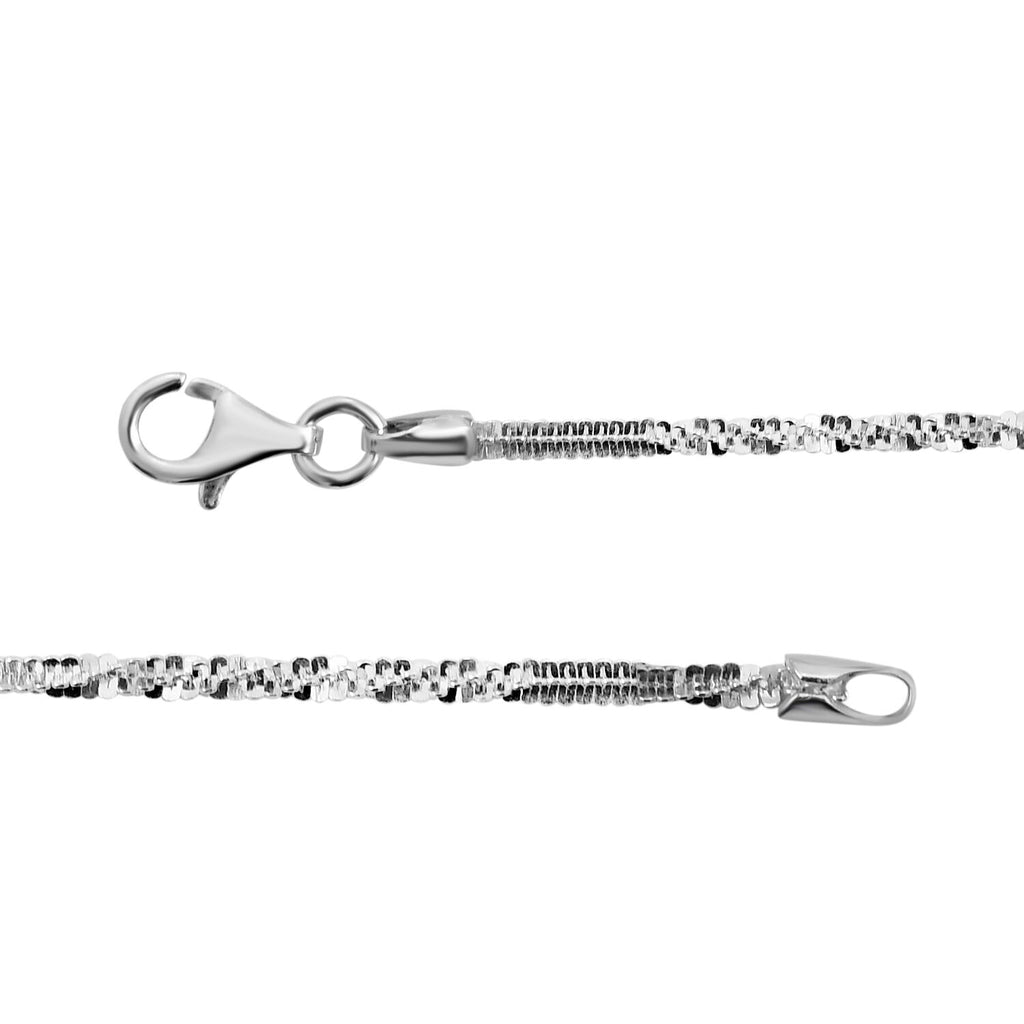 Italianische alternierende Margarita-Kette, ca. 50 cm, 925 Silber ca. 4,13g