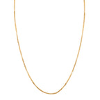 Italianische alternierende Margarita Kette, ca. 75 cm, 925 Silber vergoldet