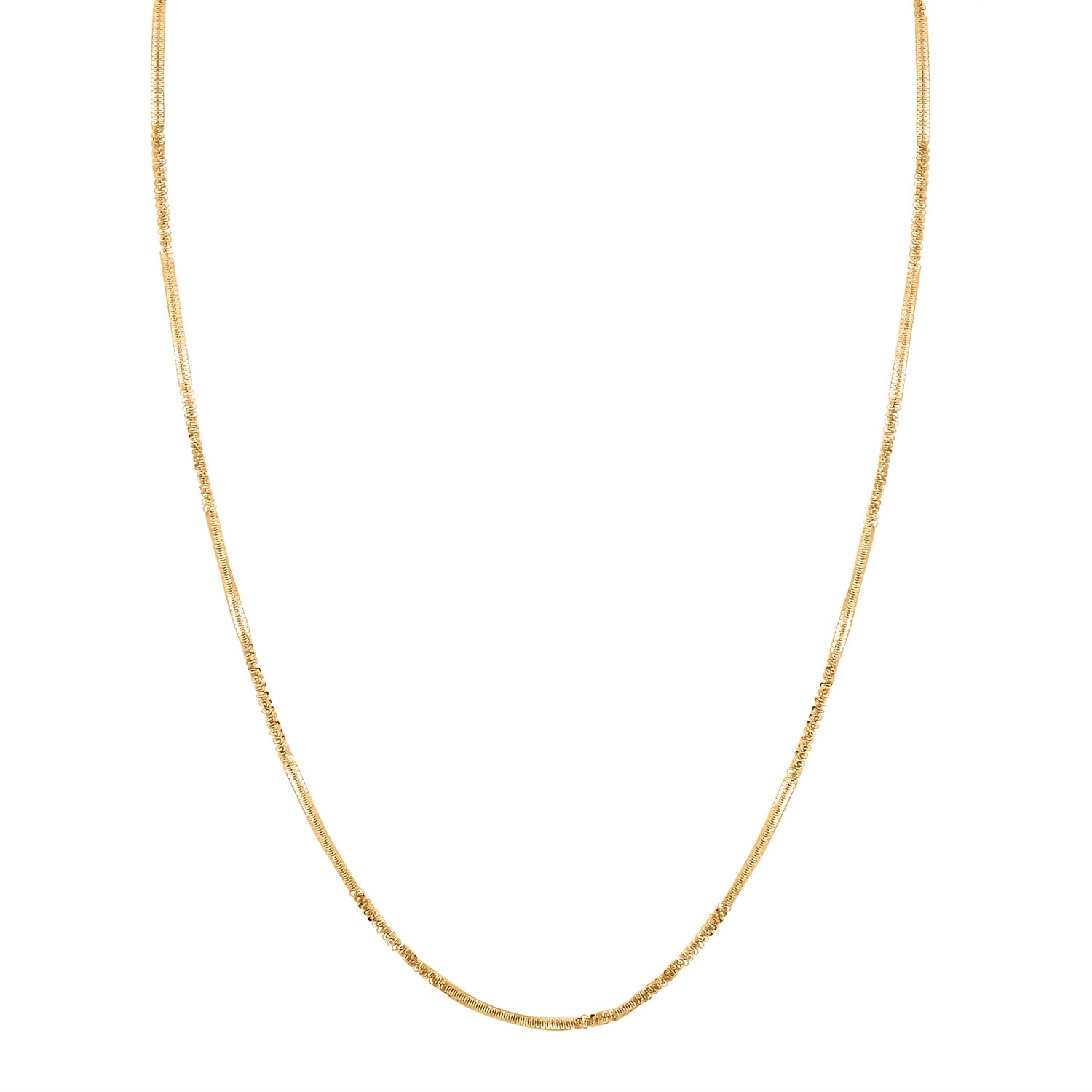Italianische alternierende Margarita Kette, ca. 75 cm, 925 Silber vergoldet
