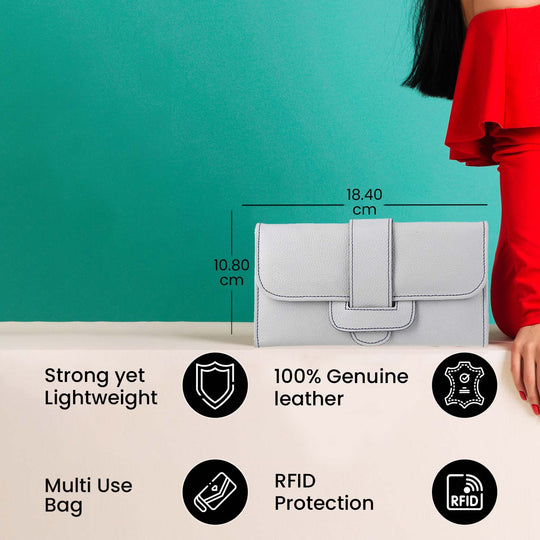 100% echte Leder Geldbörse mit RFID Schutz, 18.50x10.50 cm, Grün