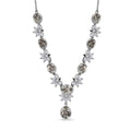 Prasiolith Collier, ca. 45 cm, 925 Silber platiniert ca. 24,57 ct