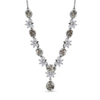 Prasiolith Collier, ca. 45 cm, 925 Silber platiniert ca. 24,57 ct