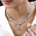 Prasiolith Collier, ca. 45 cm, 925 Silber platiniert ca. 24,57 ct
