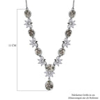 Prasiolith Collier, ca. 45 cm, 925 Silber platiniert ca. 24,57 ct
