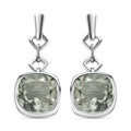 Prasiolith Ohrringe, 925 Silber platiniert ca. 7.57 ct