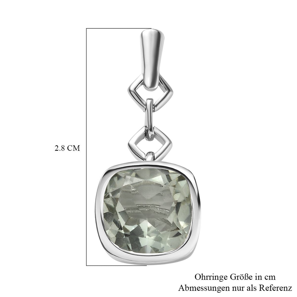 Prasiolith Ohrringe, 925 Silber platiniert ca. 7.57 ct
