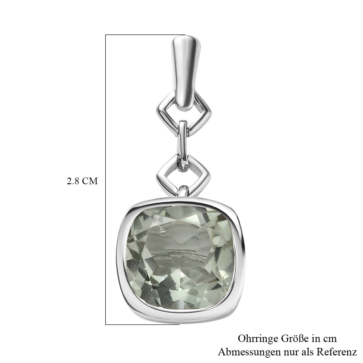 Prasiolith Ohrringe, 925 Silber platiniert ca. 7.57 ct