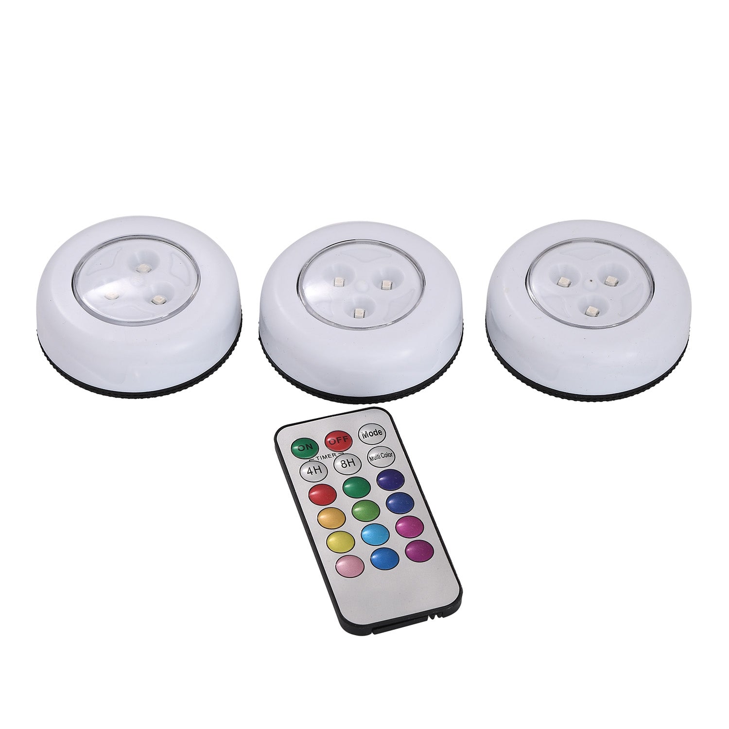 3er Set kabellose mehrfarbige LED-Licht mit Fernbedienung