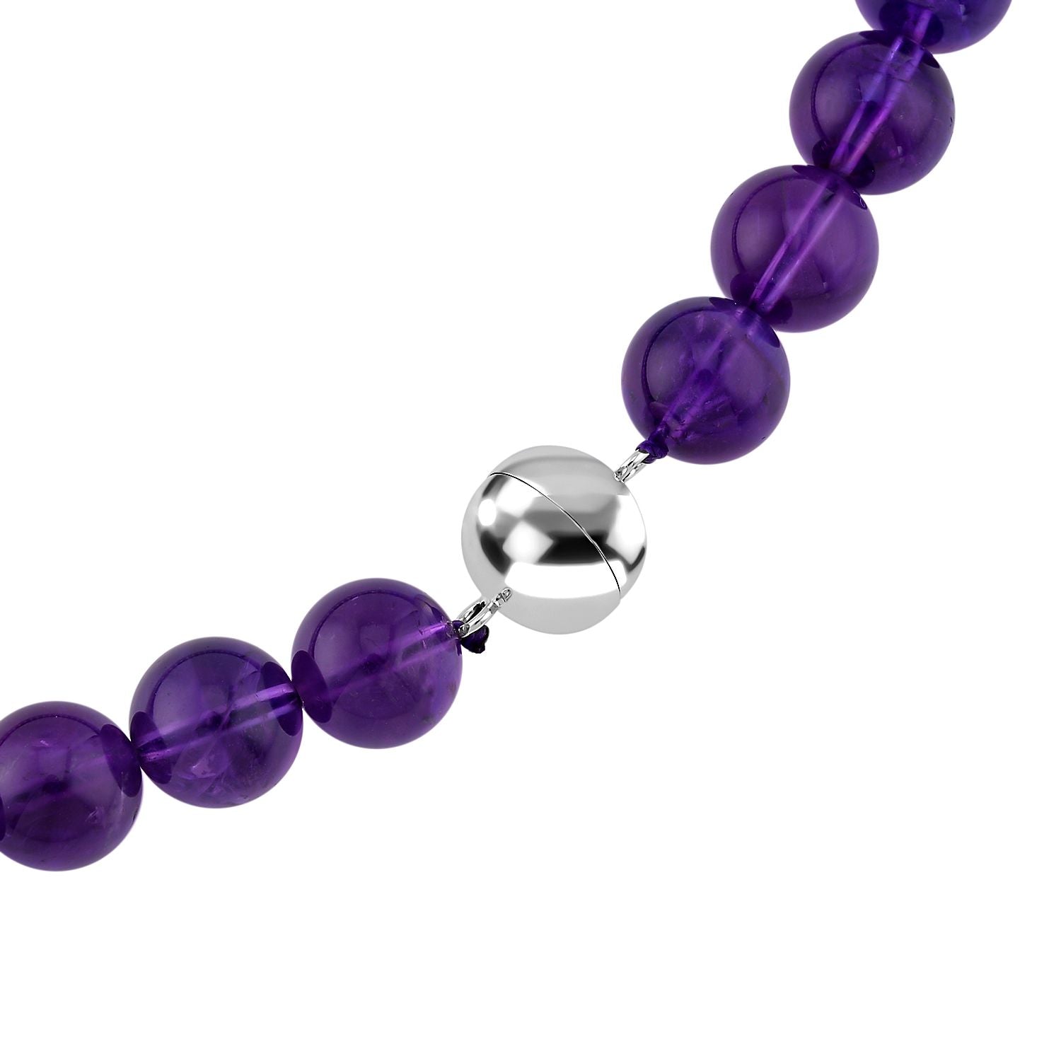 AAA Afrikanischer Amethyst Halskette (11-15 mm) ca. 50 cm 925 Silber rhodiniert ca. 466.50 ct