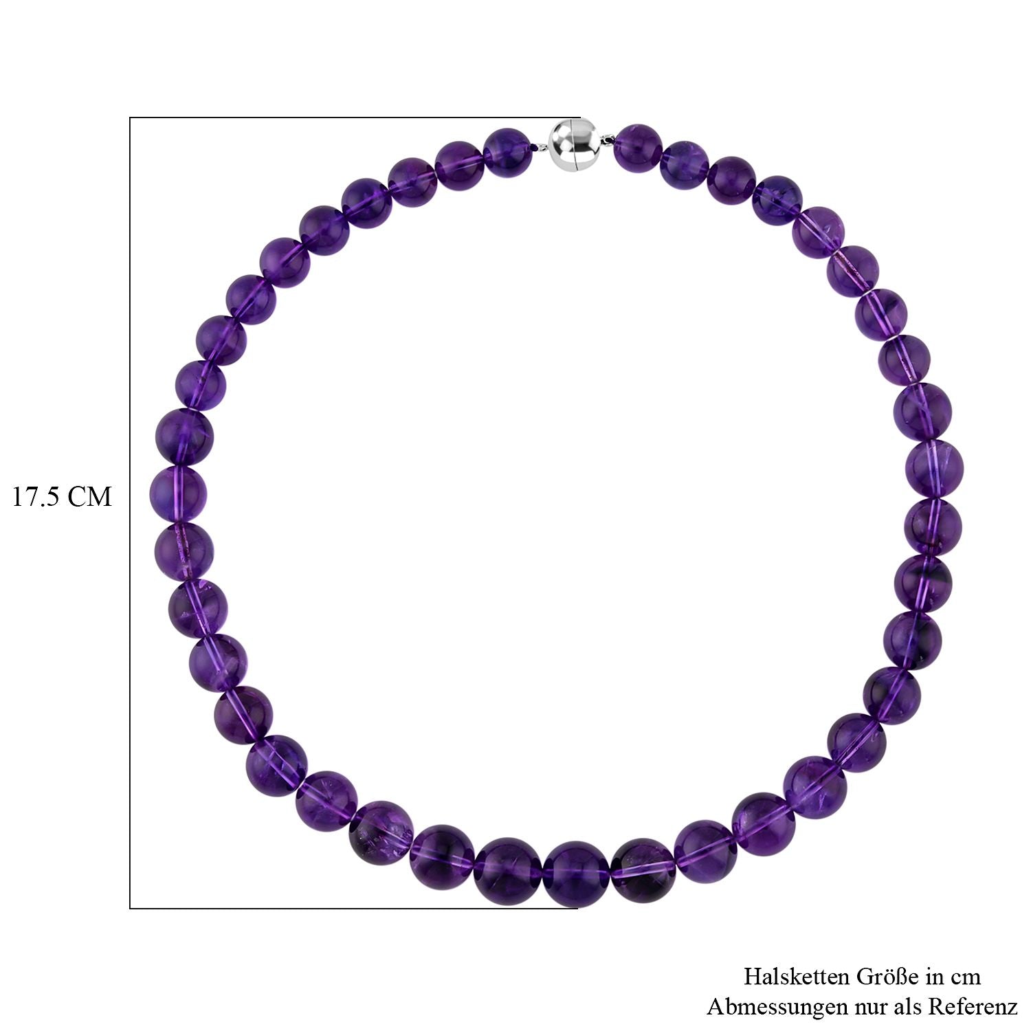 AAA Afrikanischer Amethyst Halskette (11-15 mm) ca. 50 cm 925 Silber rhodiniert ca. 466.50 ct